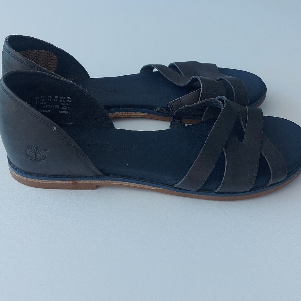Timberland Leather Blue Caswell Closed Back Sandal - Women's Size 8